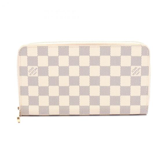 Louis Vuitton Zippy Organizer Round Long Wallet Coated Canvas Damier Azur ...